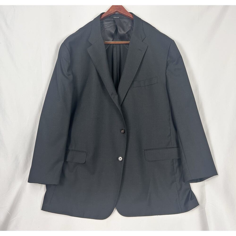 Harrison Limited 100% Wool Blazer Dark Gray Mens 46 L Made In USA Original $1195